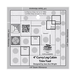 (US-Verkäufer) Creative Grids 4 Zoll kurviges Blockhaus Trim Werkzeug Quilt Lineal CGRJAW6MINI - Bild 1 von 1