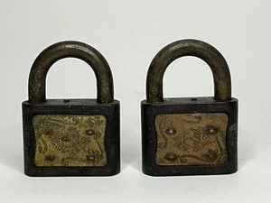 Vintage Pair Of F-S Padlocks No Keys - Picture 1 of 3