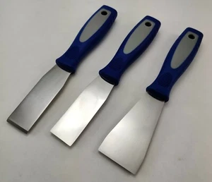 T&E Tools 3-teiliges Edelstahl-Schaber-Set mit Gummigriff - Bild 1 von 2