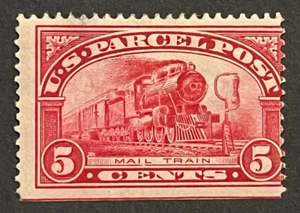 Travelstamps: 1912-13 US Stamp Scott # Q5 PARCEL POST MAIL TRAIN 5 CENTS MOGH - Picture 1 of 5