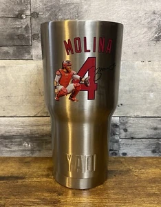 YADI Tumbler MLB St. Louis Cardinals Yadier Molina #4 Stainless Steel ~ NO LID - Picture 1 of 8