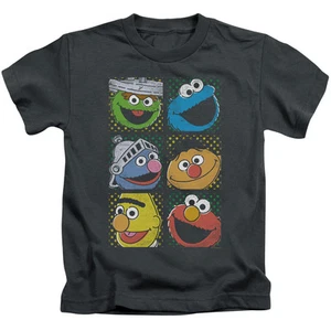 SESAME STREET GROUP SQUARES ELMO Toddler Kids Graphic Tee Shirt 2T 3T 4T 4 5-6 7 - Picture 1 of 3