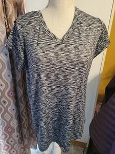 Blusa para mujer XL Beverly Hills Polo Club manga corta negra/gris - Imagen 1 de 3