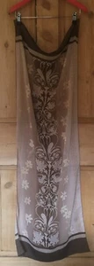 Vtg 70s Brown Floral Thistle Love Story Scarve Kitsch Maxi Long Kate Scarf - Picture 1 of 8