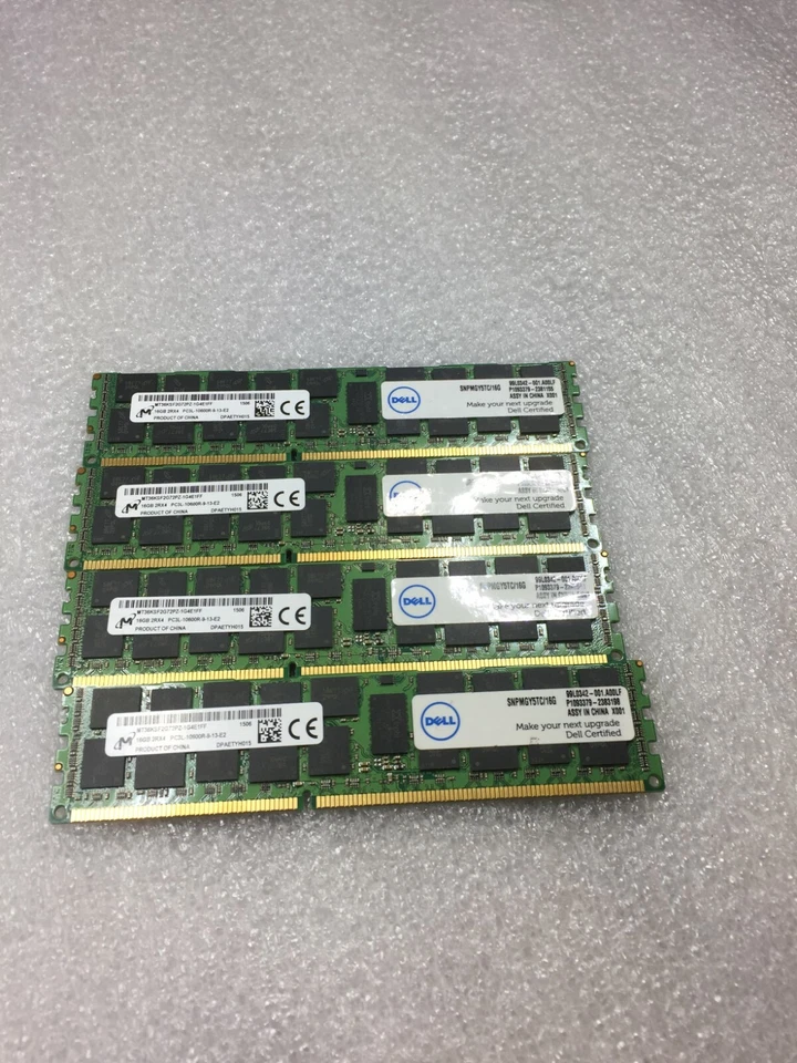 LOTE DE 4 MICRAS 16GB PC3-10600R ECC Servidor RAM MT36KSF2G72PZ-1G4E1FF ENVÍO Y DEVOLUCIÓN GRATUITOS Foto 1 de 4