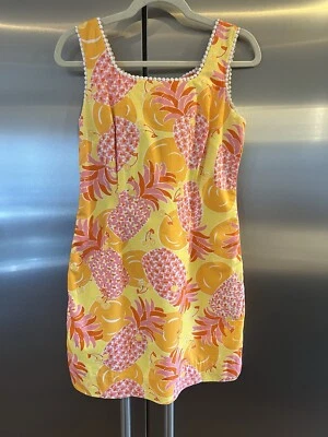 Vestido Vaina Lilly Pulitzer 2 De Colección Años 90 Fruta Piña Amanecer Piña Colada Tiki Foto 1 de 4
