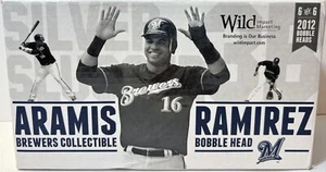 2012 ARAMIS RAMIREZ MILWAUKEE BREWERS SGA BOBBLEHEAD RARE GOLD CERVECEROS JERSEY - Picture 1 of 9