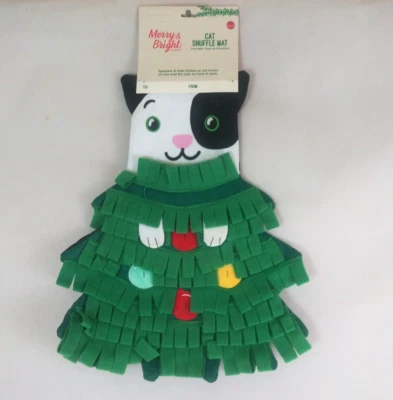 NWT Merry & Bright Cat Snuffle Mat Treat Hiding Fun Cat Tree Design - Image 1 of 4