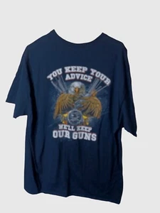 Camiseta negra de la 2ª Enmienda para hombre Keep Your Advice talla XL midiendo sin etiquetas - Imagen 1 de 17