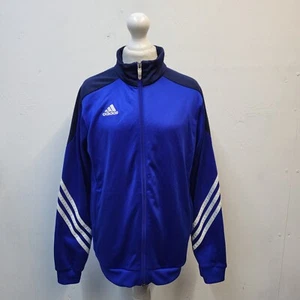 Adidas Blue & White High Neck Tracksuit Top Uk Boys Size Large DD925 - Picture 1 of 7