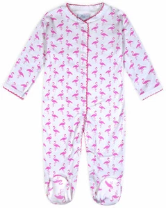 Kids Girls Flamingo All In One Sleepsuit Babygrow Nightwear Roomper Cotton GIFT - Picture 1 of 3