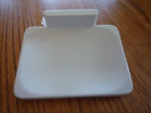White Enamel Covered Steel Wall Mount Soap Dish with Mount & Screws Tiny Chips - Picture 1 of 11