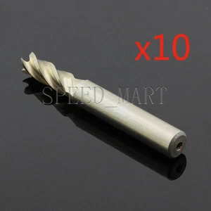 10 pcs 3mm*6mm*8mm*52mm Four 4 Flute HSS & Aluminum End Mill Cutter CNC Bit - Picture 1 of 5