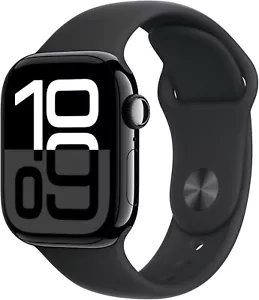 APPLE WATCH SERIES 10 GPS 42mm JET BLACK ALUMINIUM SPORT BAND M/L - Picture 1 of 7