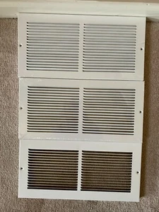 3 wall vents cold air return 14" x 6" duct opening-White color - Picture 1 of 4