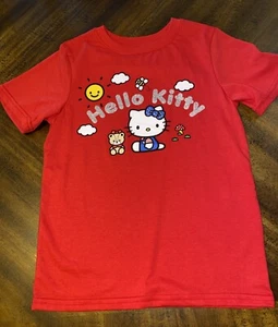 Hello Kitty w Teddy Bear Glitter T-Shirt Red Size Youth Medium Top - Picture 1 of 4
