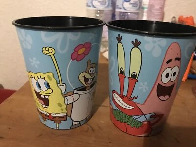 SPONGEBOB SQUAREPANTS Faces REUSABLE 16oz KEEPSAKE CUPS (2) ~ Birthday Party - Image 1 of 3