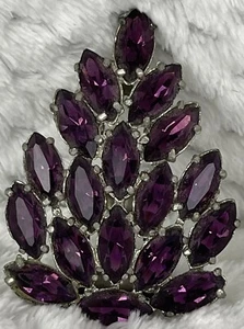 Vintage lila Blatt Kleid Clip auf Brosche - Bild 1 von 7