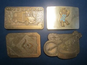 Lot of 4 Broken Vintage Metal Belt Buckles MAC TOOLS Bluegrass [j30e]  - Imagen 1 de 2