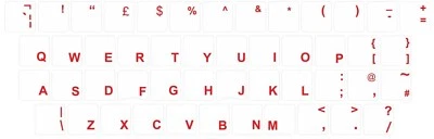 Tastaturaufkleber ENGLISCH-UK (QWERTY Tastaturlayout), transparent - Bild 1 von 4