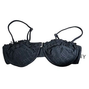 New Glowny Frill Balconette Bikini Swim Top in Black - Picture 1 of 3