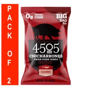 4505 Meats Chicharrones Fried Pork Grinds Classic Chili & Salt GF 7oz x 2 Bags - Picture 1 of 7
