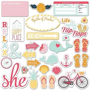 AUSGEFALLENE HOSE "SUMMER SUN" EPHEMERA PACK STRAND OZEAN SOMMER SCRAPJACK'S PLACE - Bild 1 von 1