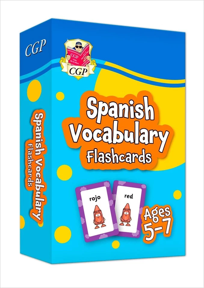 Spanish Vocabulary Flashcards for Ages 5-7 (with Free Online Audio) by CGP Books - Image 1 of 1