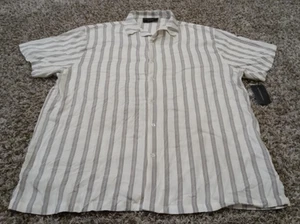 New No Boundries Shirt Womens XL White Striped Short Sleeve Button Front - Picture 1 of 8