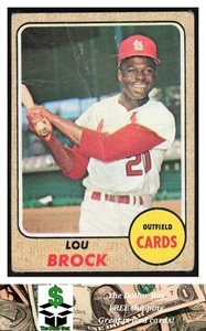 1968 Topps #520 Lou Brock - St. Louis Cardinals - Picture 1 of 2