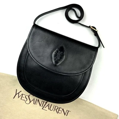 YSL 2-Way Leather Shoulder Bag in Black - Image 1 of 4