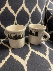 (2) HOMER LAUGHLIN New York City NYC Skyline Kaffeebecher Twin Towers Flacheisen - Bild 1 von 4