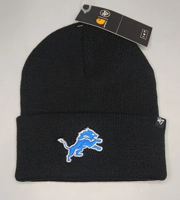 ’47 Carhartt x '47 Detroit Lions Black Cuff Beanie Hat - Adult - NFL Football