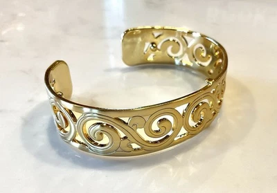 Bracelete de pergaminho Brighton tom dourado bolsa em excelente estado usado feminina incluída - Imagem 1 de 4