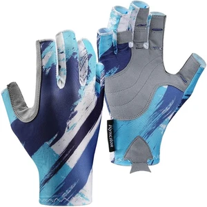 UPF 50+ Fingerless Fishing Gloves UV Protection Fishing Sun Gloves for Men Women - Picture 1 of 12