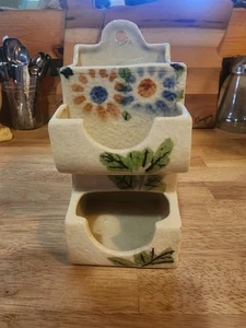 Vintage Glazed Ceramic Matchstick Holder Wall Hanging Made in Japan - Picture 1 of 11