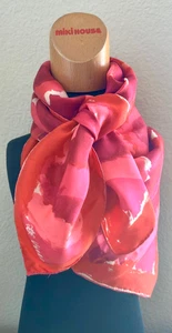 Vintage Vera Neumann Signed With Ladybug Pink/Magenta/Orange Scarf 30 in Square - Picture 1 of 4