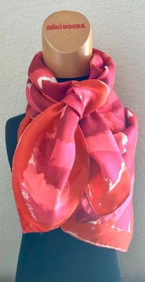 Vintage Vera Neumann Signed With Ladybug Pink/Magenta/Orange Scarf 30 in Square - Image 1 of 4