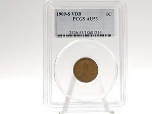 1909-S VDB PCGS AU 53 Lincoln Wheat Cent **BEAUTIFUL KEY-DATE** 81215 - Picture 1 of 4