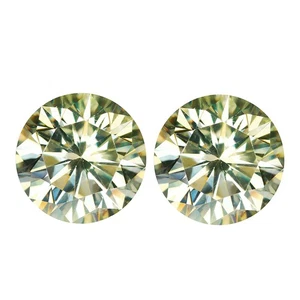 3.39 Ct   [2Pcs Pair]  Brilliant Round (Diamond Cut) 8.7 MM White Moissanite - Picture 1 of 5