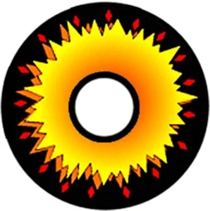 Calcomanía de rueda Sunburst para autos derby de madera de pino - Imagen 1 de 1