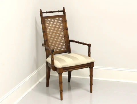 Mid 20th Century Faux Bamboo & Cane Armchair by American Furniture Co Cover
