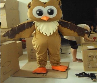 Disfraz de mascota búho marrón grande traje juegos con disfraces juego vestido de fiesta talla para adultos Foto 1 de 2