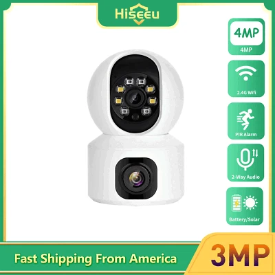 Hiseeu 2MP+2MP Dual Lens WiFi Security Camera Night Vision Baby Pet Monitor - Image 1 of 4