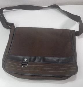 Calvin Klein Messenger Crossbody Bag Brown School Work Travel Boho Preppy Skater - Picture 1 of 10