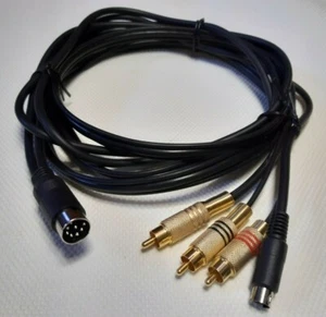 Video cable S-VIDEO CVBS LCA 2x Audio C64 - Commodore 64 cable 75Ohm RCA GOLD HQ - Picture 1 of 7