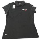 New Miami Heat Store Womens Sizes M-XL Black Climalite Polo Adidas Shirt $50