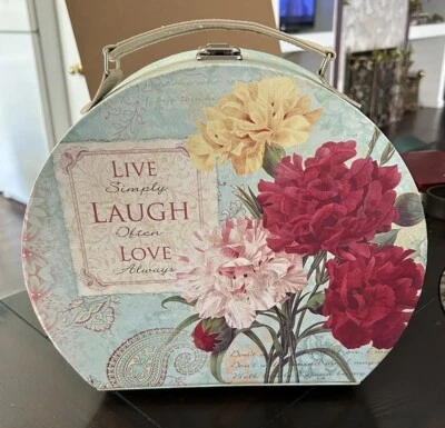 2011 Decorative Floral Cardboard paper Storage Case Live Laugh Love 12 X 11 X 6 - Image 1 of 4