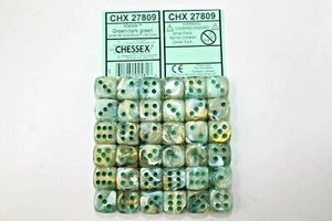 Chessex Dice 12mm D6 (36 Dice) Marbel Green / Dark Green CHX27809 - Picture 1 of 1