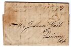 1829  Hanover MA Stampless Folded Letter &quot;Way 7&quot; to  Quincy MA